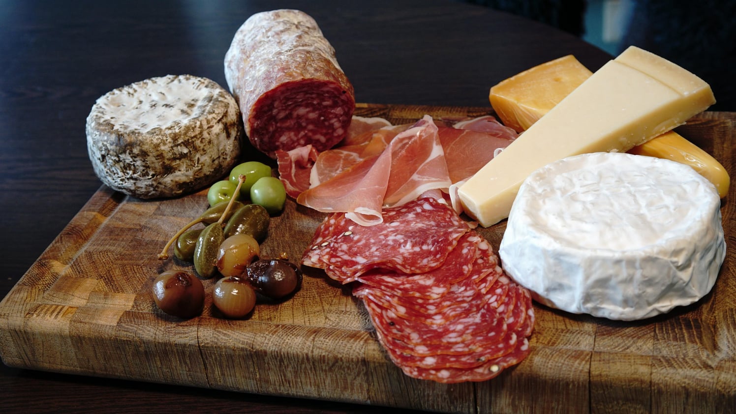 Selection of cold meats and cheeses